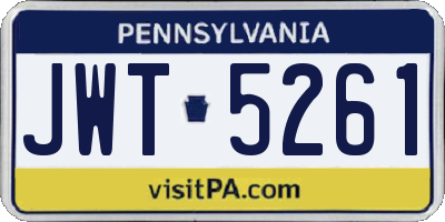 PA license plate JWT5261
