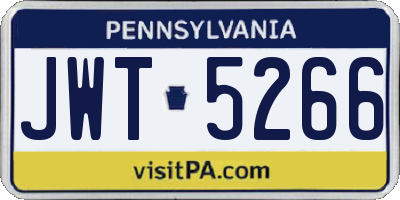 PA license plate JWT5266