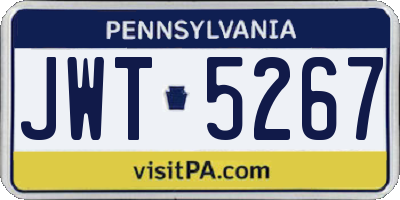 PA license plate JWT5267
