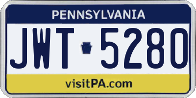PA license plate JWT5280
