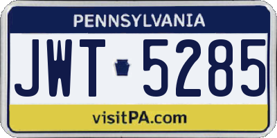 PA license plate JWT5285