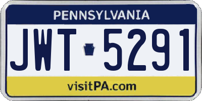 PA license plate JWT5291