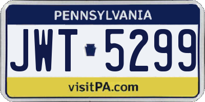 PA license plate JWT5299