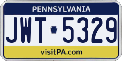 PA license plate JWT5329