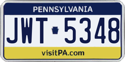 PA license plate JWT5348