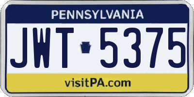 PA license plate JWT5375
