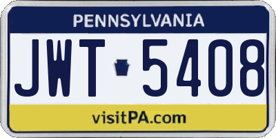 PA license plate JWT5408