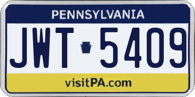 PA license plate JWT5409
