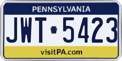 PA license plate JWT5423