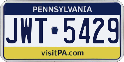 PA license plate JWT5429