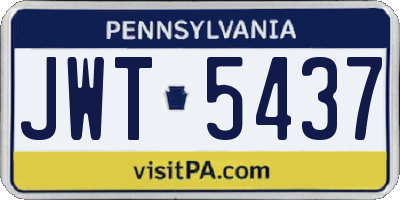 PA license plate JWT5437
