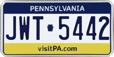 PA license plate JWT5442