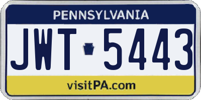 PA license plate JWT5443