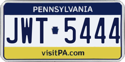 PA license plate JWT5444