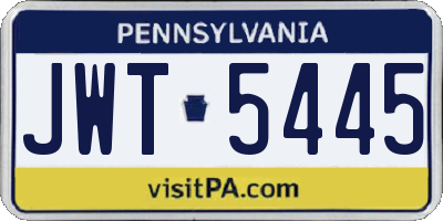 PA license plate JWT5445