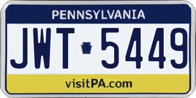 PA license plate JWT5449