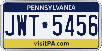 PA license plate JWT5456
