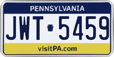 PA license plate JWT5459