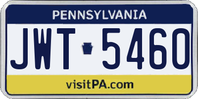 PA license plate JWT5460