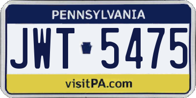 PA license plate JWT5475