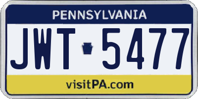 PA license plate JWT5477