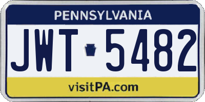 PA license plate JWT5482