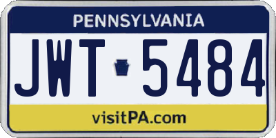 PA license plate JWT5484