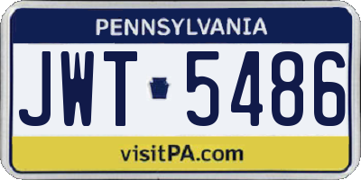 PA license plate JWT5486