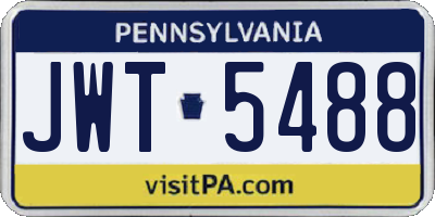 PA license plate JWT5488