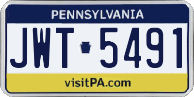 PA license plate JWT5491