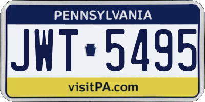 PA license plate JWT5495