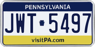 PA license plate JWT5497