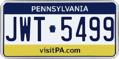 PA license plate JWT5499