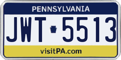 PA license plate JWT5513