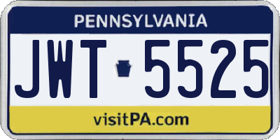 PA license plate JWT5525