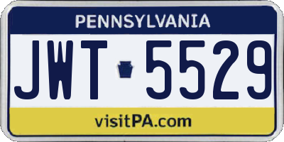 PA license plate JWT5529