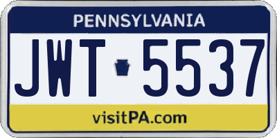 PA license plate JWT5537