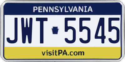 PA license plate JWT5545