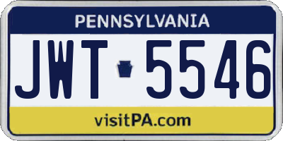 PA license plate JWT5546