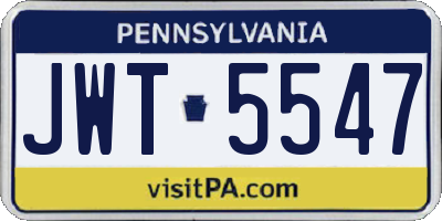 PA license plate JWT5547