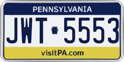 PA license plate JWT5553