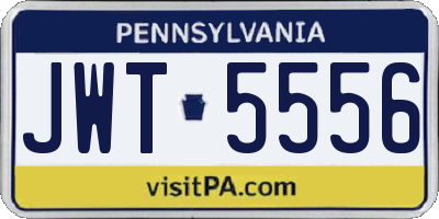 PA license plate JWT5556