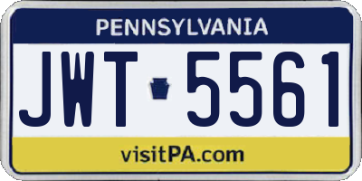 PA license plate JWT5561