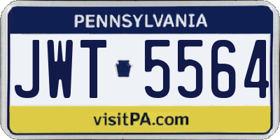 PA license plate JWT5564