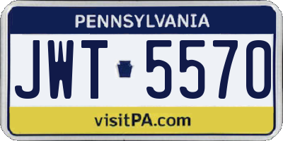 PA license plate JWT5570