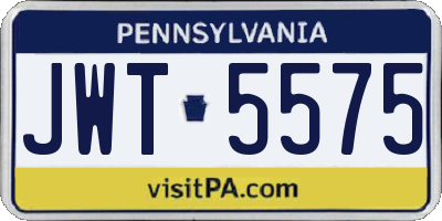 PA license plate JWT5575