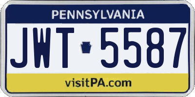 PA license plate JWT5587