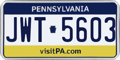 PA license plate JWT5603