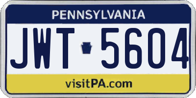 PA license plate JWT5604