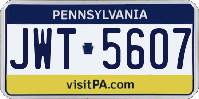 PA license plate JWT5607